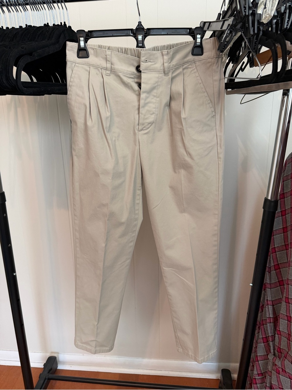ASOS Men’s Pleated Chino Pants in Khaki